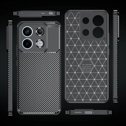C&T Carbon Fiber Silicone Case For Poco X6 Pro 5G and Redmi Note 13 Pro 5G Shock Proof