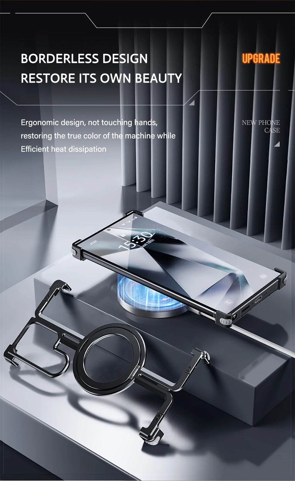 Frameless Aluminum Case for Galaxy S23 S24 Ultra Plus Shockproof Samgung MagSafe