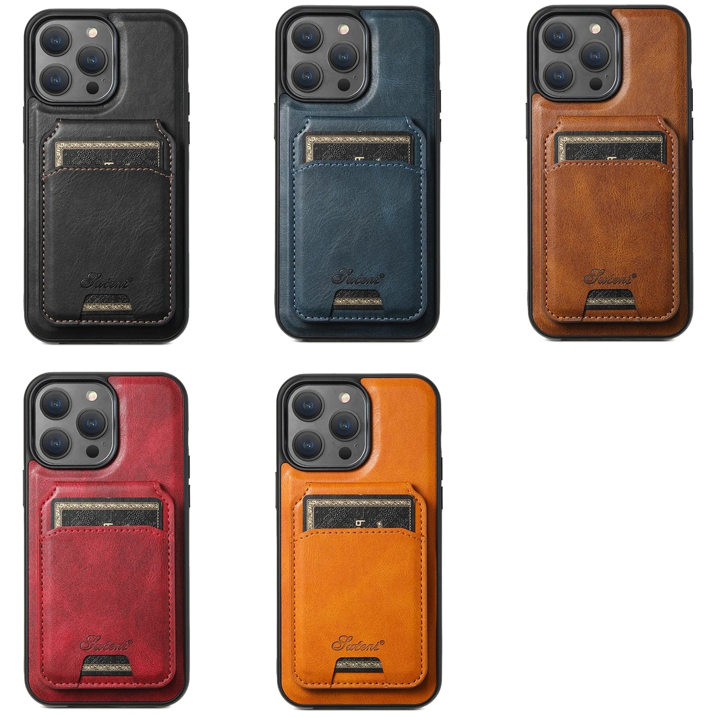 Leather With Wallet + Stand Case For iPhone 12 13 14 15 16 Plus Pro Max