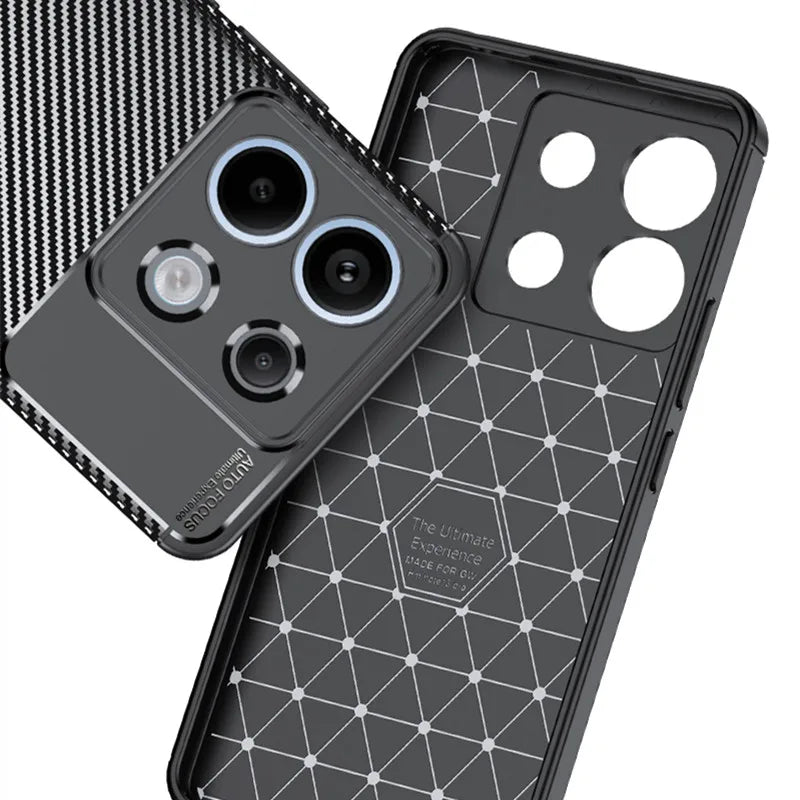 C&T Carbon Fiber Silicone Case For Poco X6 Pro 5G and Redmi Note 13 Pro 5G Shock Proof