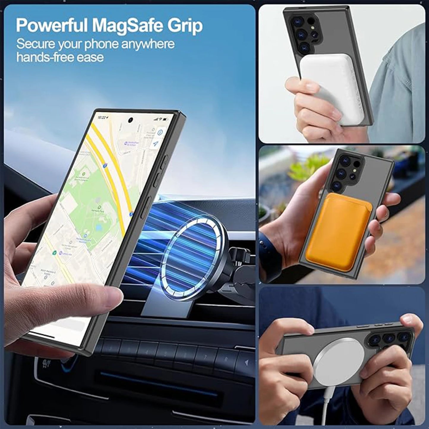 Metal 360º Bracket Case for Galaxy S24 S23 S22 Ultra Plus Samsung ShockProof