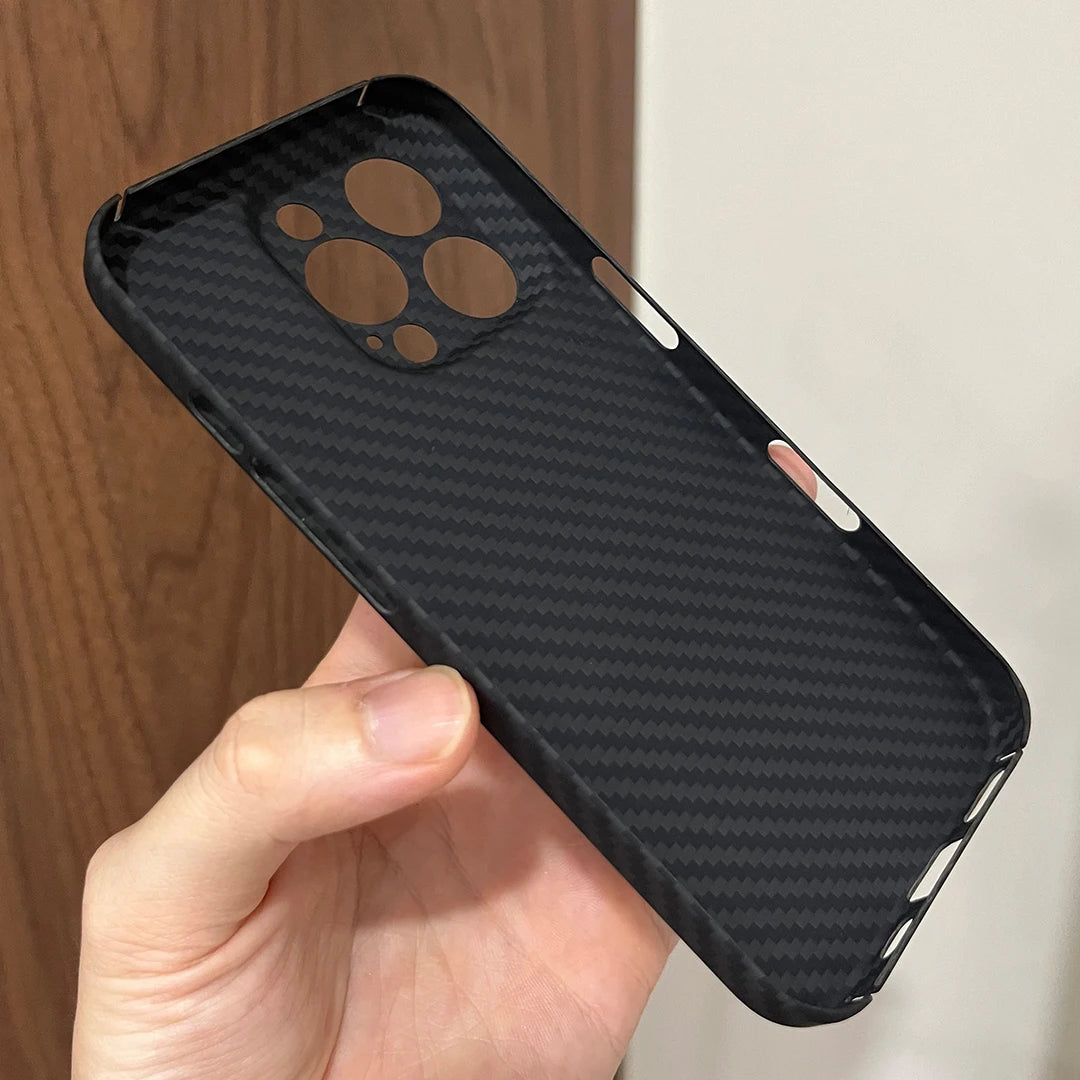 Aramid Carbon Fiber Case For iphone 11 12 13 14 15 16 Pro Max Plus Mini ShockProof